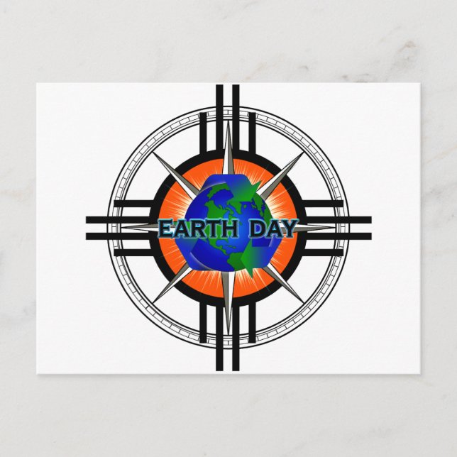 Earth Day Star Krona Vykort (Framsida)