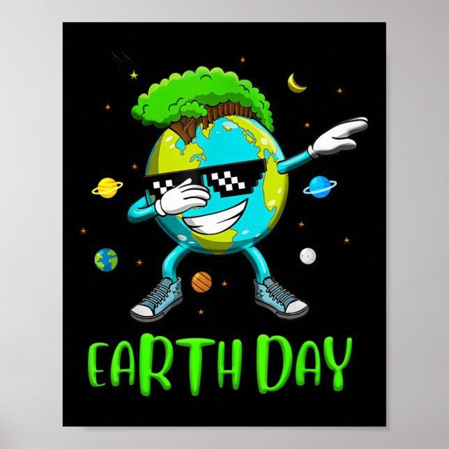 Earth Day Sten Dabbing Earth Day Design O Poster (Framsidan)
