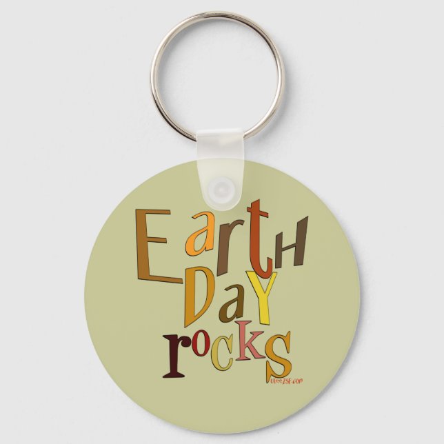 Earth Day Sten Keychain Nyckelring (Framsida)