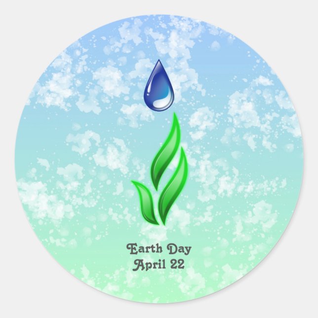 Earth Day Sticker Runt Klistermärke (Framsida)
