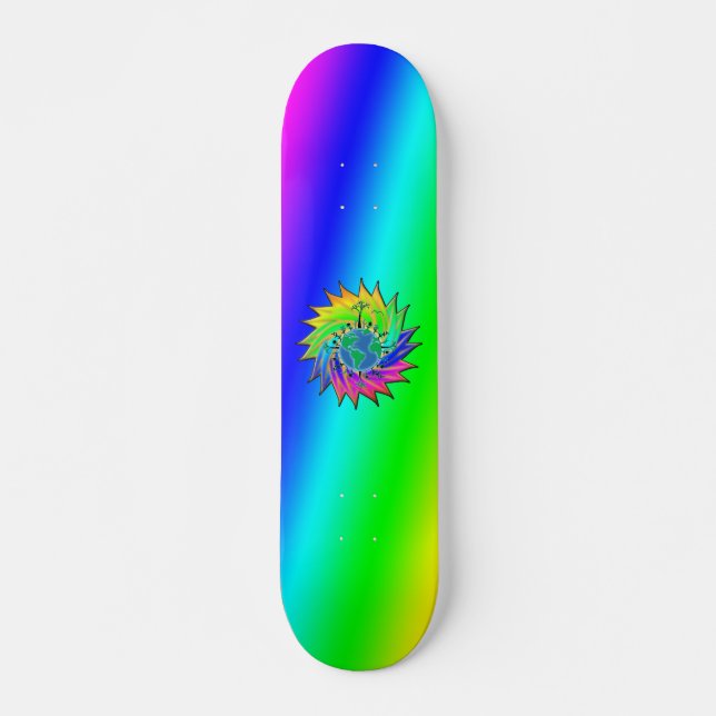Earth Day ~ Sunburst Skateboard Deck (Framsida)