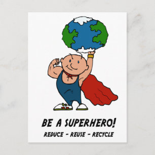 Earth Day Superhjälte Vykort