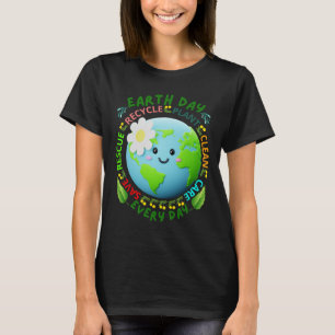 Earth Day Teacher Environment Day Återvinna Earth T Shirt