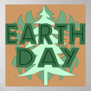 Earth Day Träd Poster