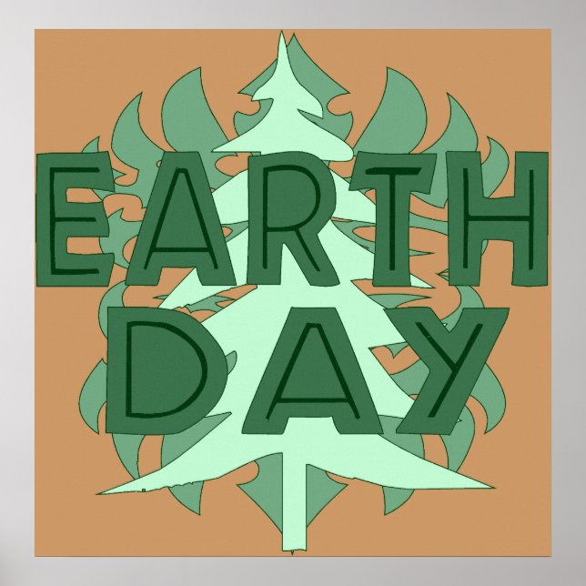 Earth Day Träd Poster (Framsidan)