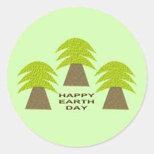 Earth Day Träd Runt Klistermärke