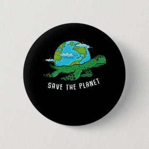 Earth Day Turtle Älskare Ocean Spara Återvinna Pla Knapp
