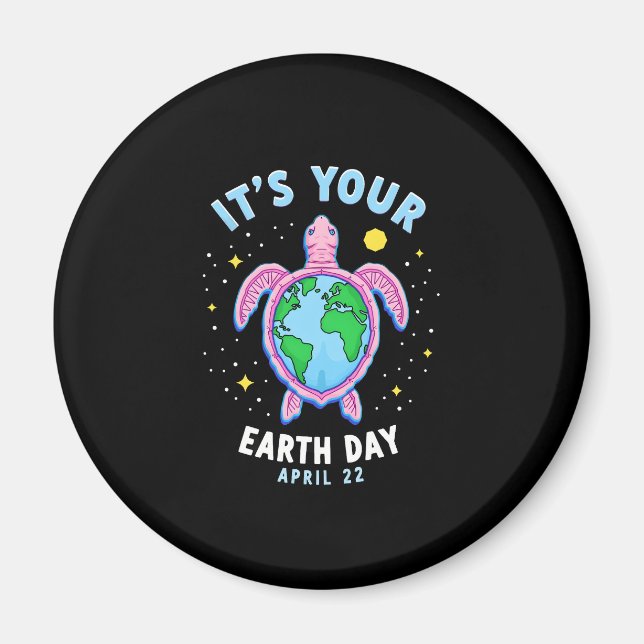 Earth Day Turtle Design April 22 For Nature Lovers Magnet (Framsidan)