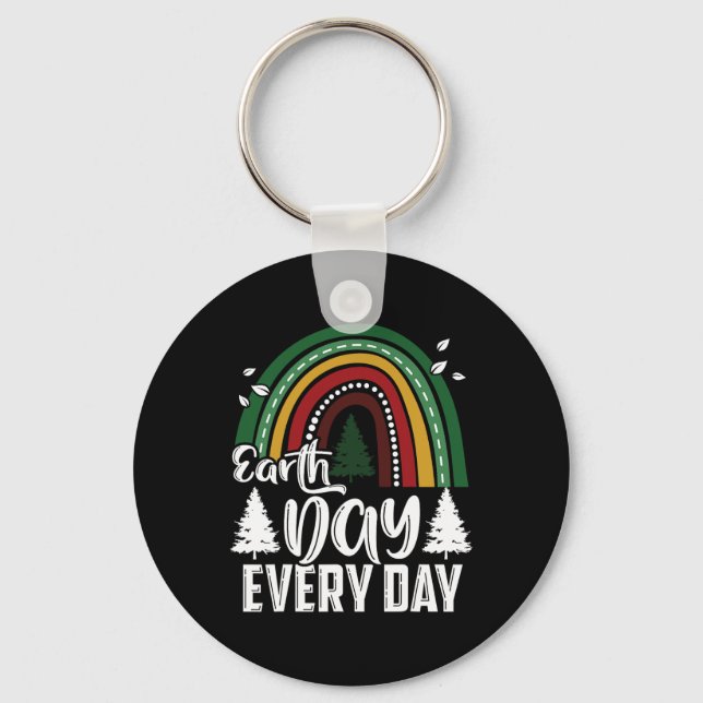 Earth Day Varje dag Awareness Planet Animal Manar  Nyckelring (Framsida)