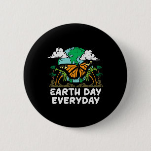 Earth Day Varje dag Butterfly Cute Environment Man Knapp