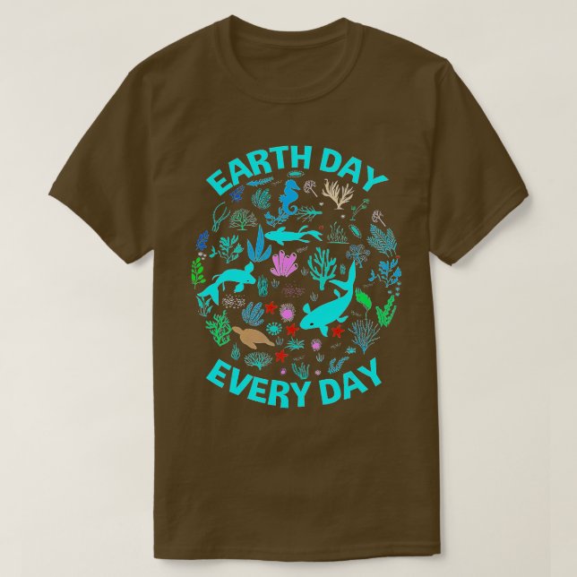 Earth Day Varje dag Earth Day Sea Fish Ocean Life T Shirt (Design framsida)