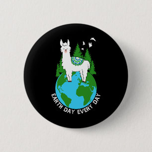 Earth Day Varje dag Llama Coola Pro Environment Kä Knapp