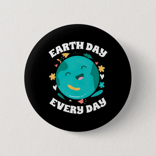 Earth Day Varje dag Räddar planetet Knapp (Framsida)