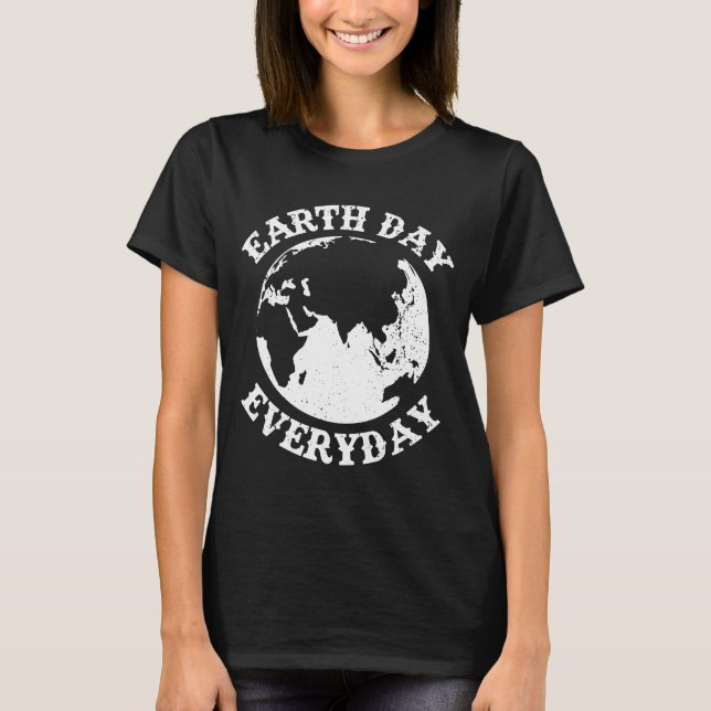 Earth Day Varje dag Retro Environmental Spara Eart T Shirt (Framsida)