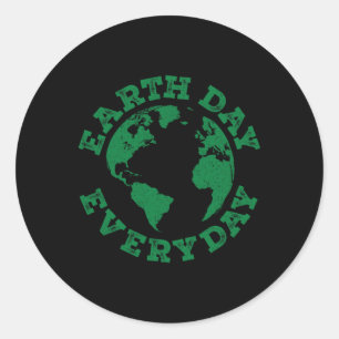 Earth Day Varje Vintage Earth Day Teacher Manar W Runt Klistermärke