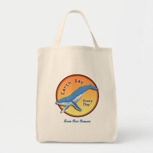 Earth Day Whale Livsmedel Tote Bag Tygkasse