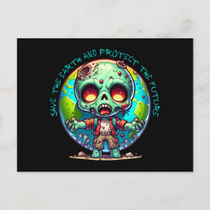 Earth Day Zombie Vykort