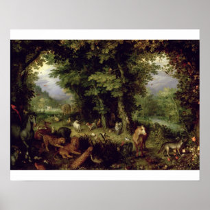 Earth eller The Earaily Paradise, 1607-08 (olja på Poster