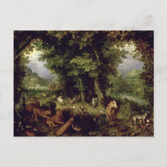 Earth eller The Earaily Paradise, 1607-08 (olja på Vykort (Framsida)