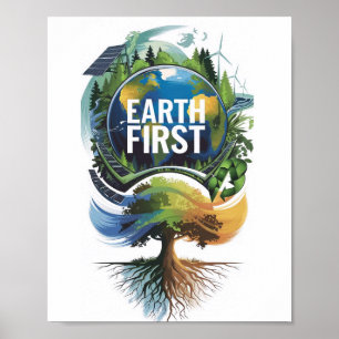 Earth First Sign Poster