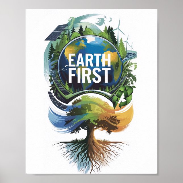 Earth First Sign Poster (Framsidan)