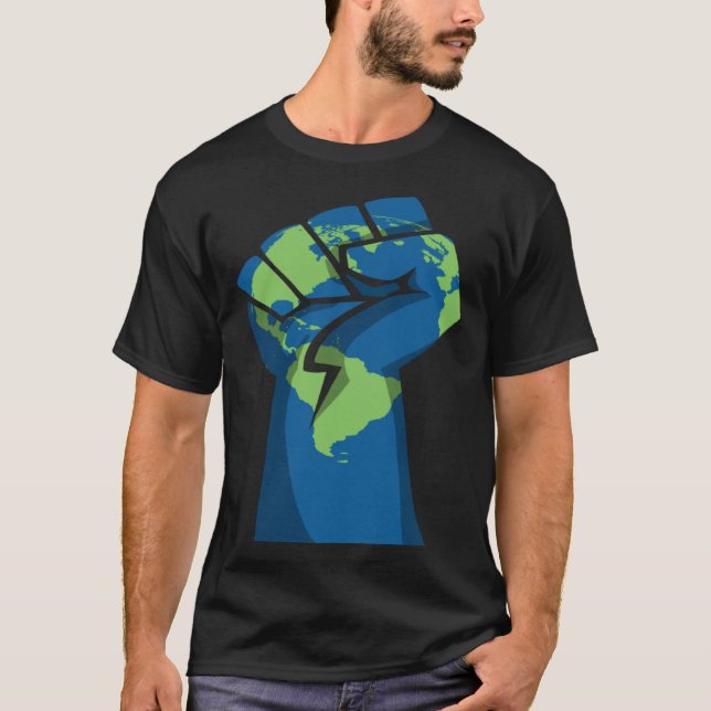 Earth Fist RESIST Climate Change T Shirt (Framsida)