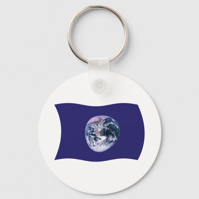 Earth Flagga Keychain Nyckelring (Framsida)