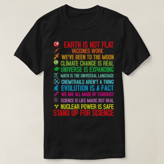 Earth Flat Vaccines: Klimatförändringsvetenskap Cl T Shirt (Design framsida)