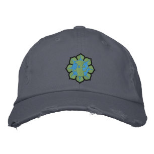 Earth Flower Earth Day Hat Broderad Keps