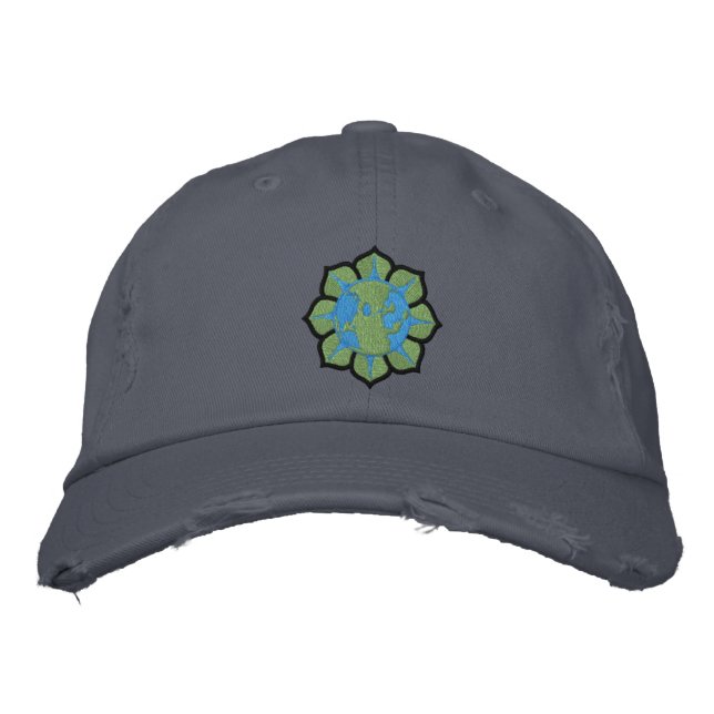 Earth Flower Earth Day Hat Broderad Keps (Framsida)