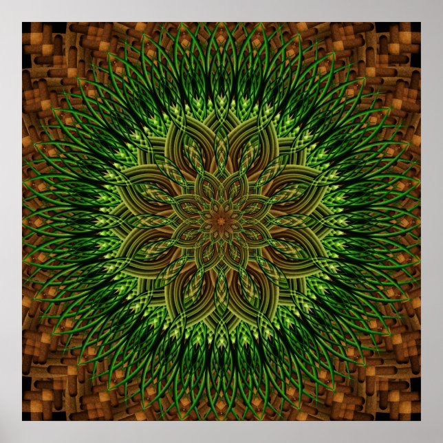 Earth Flower Mandala Poster (Framsidan)
