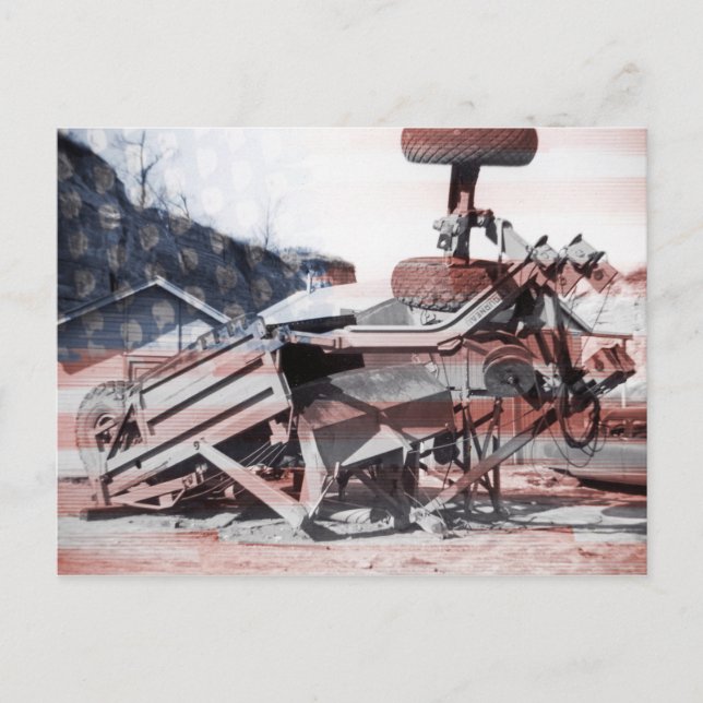 Earth Flytta Equipment Ingenjör Flagga Vykort (Framsida)