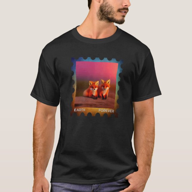 EARTH FOREVER Environmental Protection Frimärke Su T Shirt (Framsida)