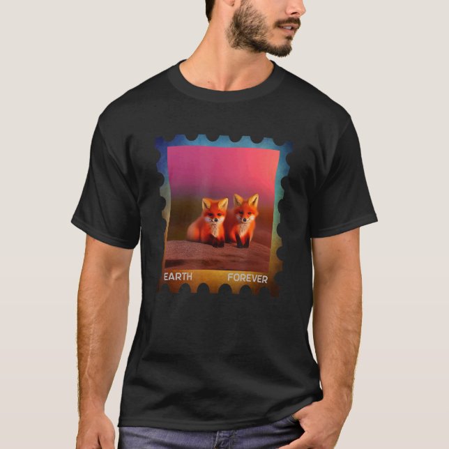 EARTH FOREVER Environmental Protection Frimärke Su T Shirt (Framsida)
