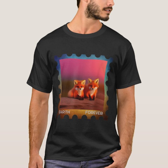 Earth Forever Environmental Protection Frimärke Su T Shirt (Framsida)