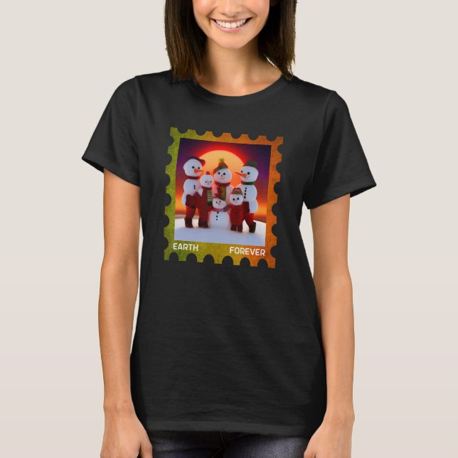 EARTH FOREVER Environmental Protection Frimärke Su T Shirt (Framsida)