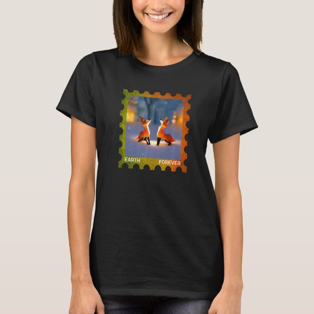 EARTH FOREVER Environmental Protection Stamp Origa T Shirt (Framsida)