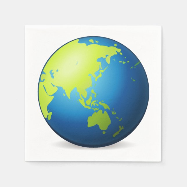 Earth Globe Asia - Emoji Pappersservett (Framsidan)