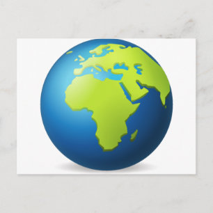 Earth Globe Europe Afrika - Emoji Vykort