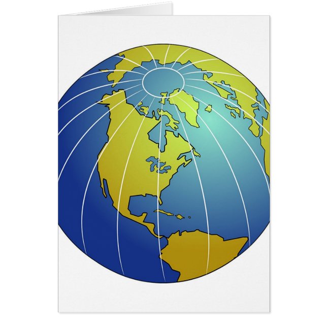 Earth Globe Hälsningskort (Framsidan)
