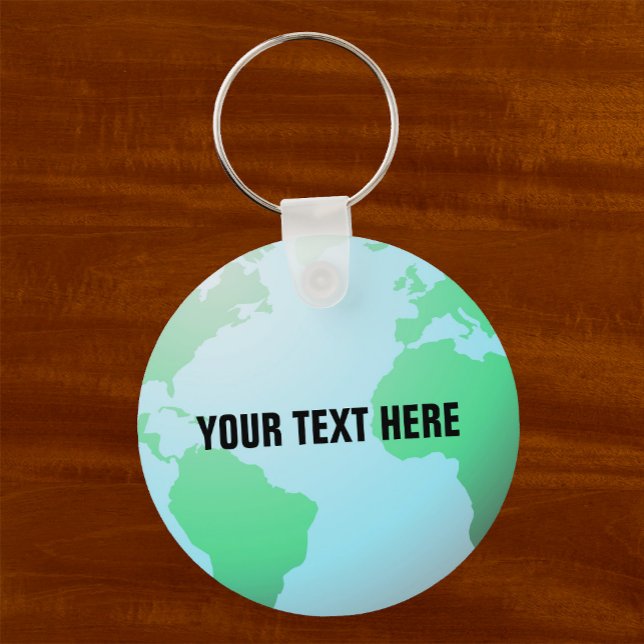 Earth Globe med din Anpassningsbar Text Nyckelring (Skapare uppladdad)