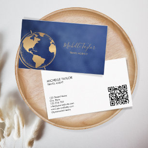 Earth Globe Ord Karta Travel Agency Agent QR-kod Visitkort