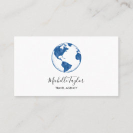 Earth Globe Ord Karta Travel Agency Agent QR-kod Visitkort