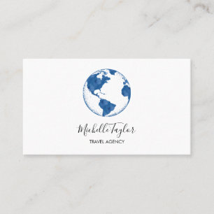 Earth Globe Ord Karta Travel Agency Agent QR-kod Visitkort