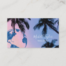 Earth Globe Ord Karta Travel Agency Agent QR-kod Visitkort