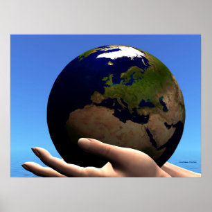 EARTH GLOBE PRINT POSTER