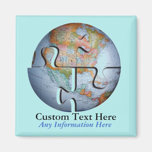 Earth Globe Puzzle Magnet (Framsidan)