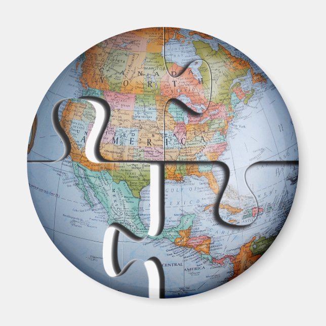 Earth Globe Puzzle Magnet (Framsidan)