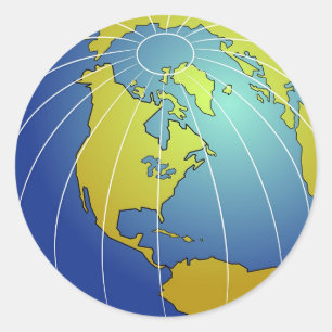 Earth Globe Runt Klistermärke
