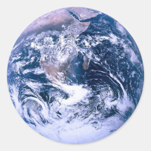 Earth Globe World Blue Runt Klistermärke